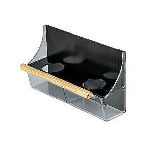 KIT C/3 COMEDOURO MURO ALTO PRETO COM CRISTAL - MP4