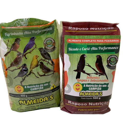 KIT - 1 BICUDO E CURIÓ ALTA PERFORMANCE + 1 FARINHADA ALTA PERFORMANCE