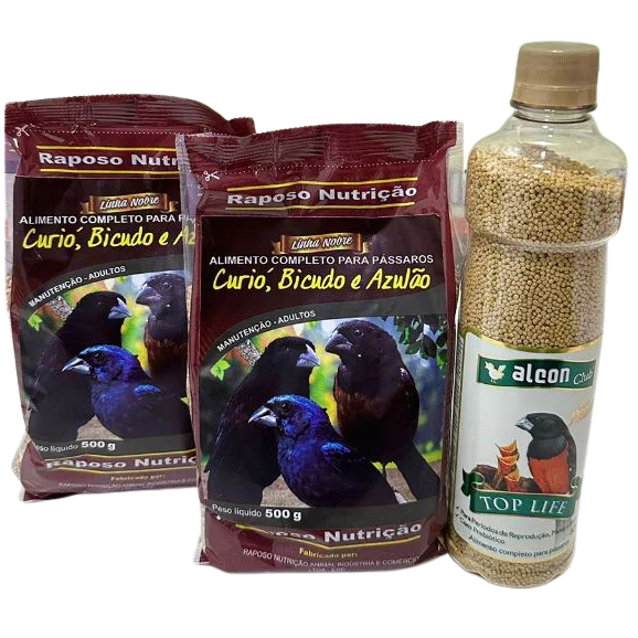KIT - 2 CURIÓ, BICUDO e AZULÃO + 1 ALCON TOP LIFE 325G