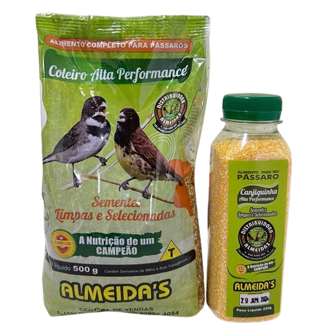 Kit - 1 Coleiro Alta Performance 500g + 1 Canjiquinha 220g