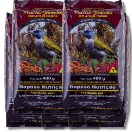 KIT - 5 PIXARRO SEMENTES COM LARVA DE TENÉBRO - 400G CADA