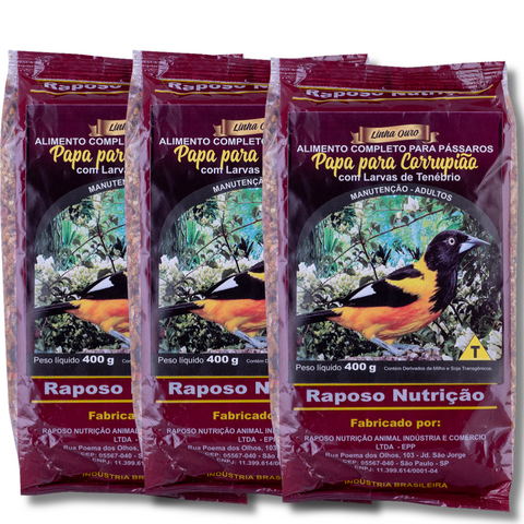 KIT - 3 PAPA PARA CURRUPIÃO C/ 400G CADA