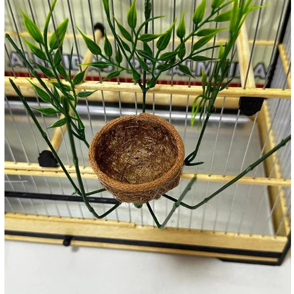 Ninho para coleiro com fibra de coco - Ninho REALEZA