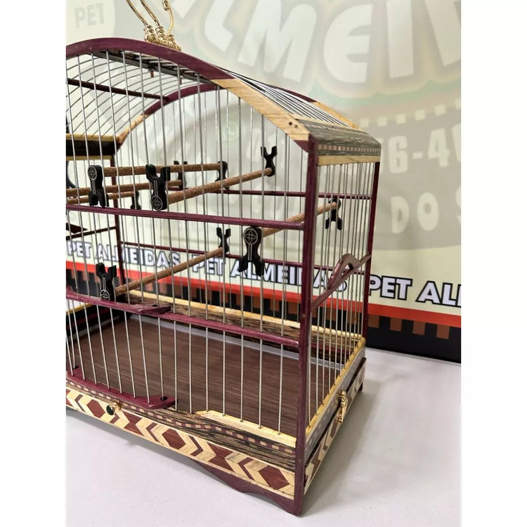 GAIOLA DE PASSEIO COLEIRO REDUZIDA COQUEIRO COM ROXINHO