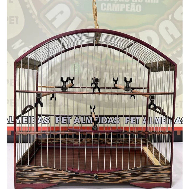 GAIOLA DE PASSEIO COLEIRO DE COQUEIRO COM ROXINHO