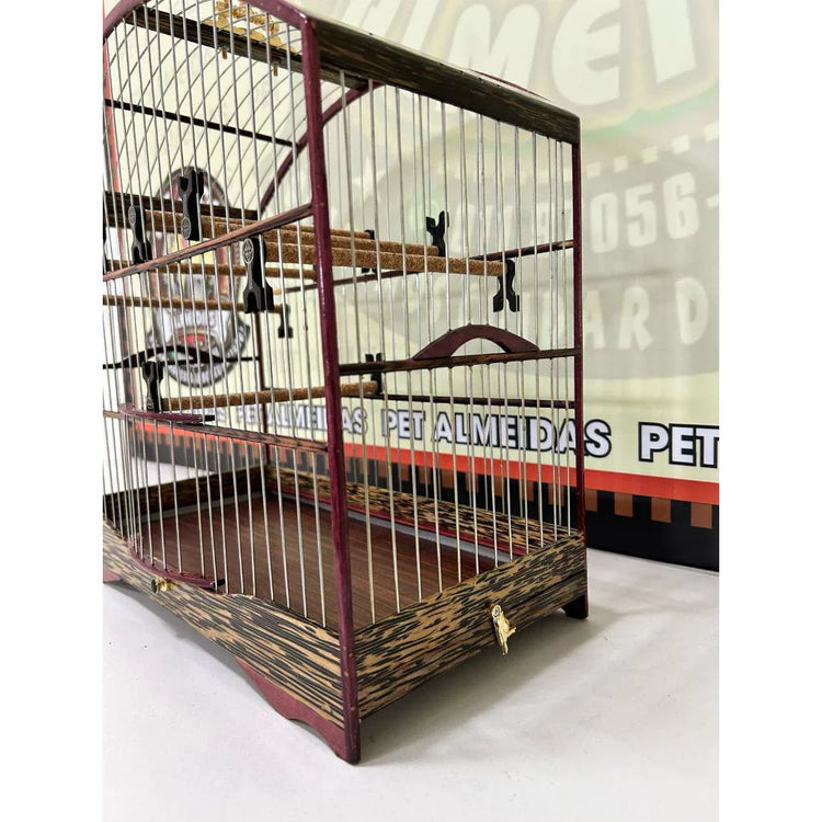 GAIOLA DE PASSEIO COLEIRO DE COQUEIRO COM ROXINHO