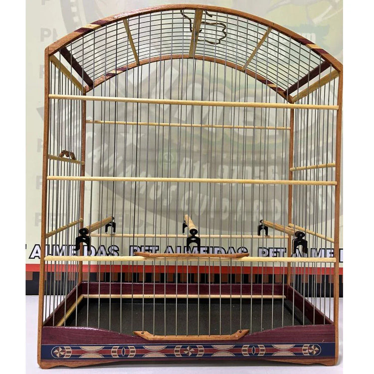 GAIOLA DE PASSEIO PARA TIZIU - MALHA FINA, MARCHETARIA FITA FINA E TALA DE ARAME