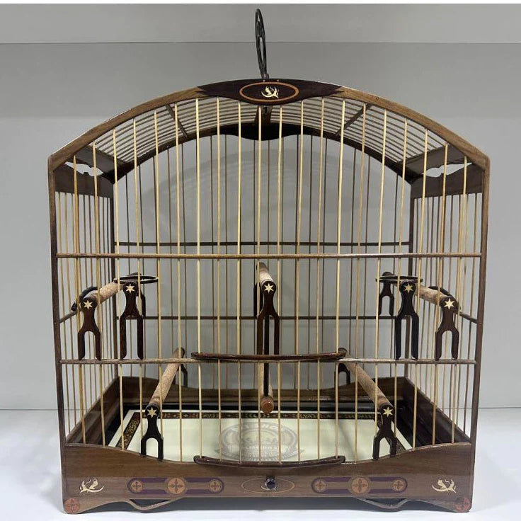 GAIOLA DE PASSEIO DE TRINCA FERRO - LUXO - MADEIRA CANELA