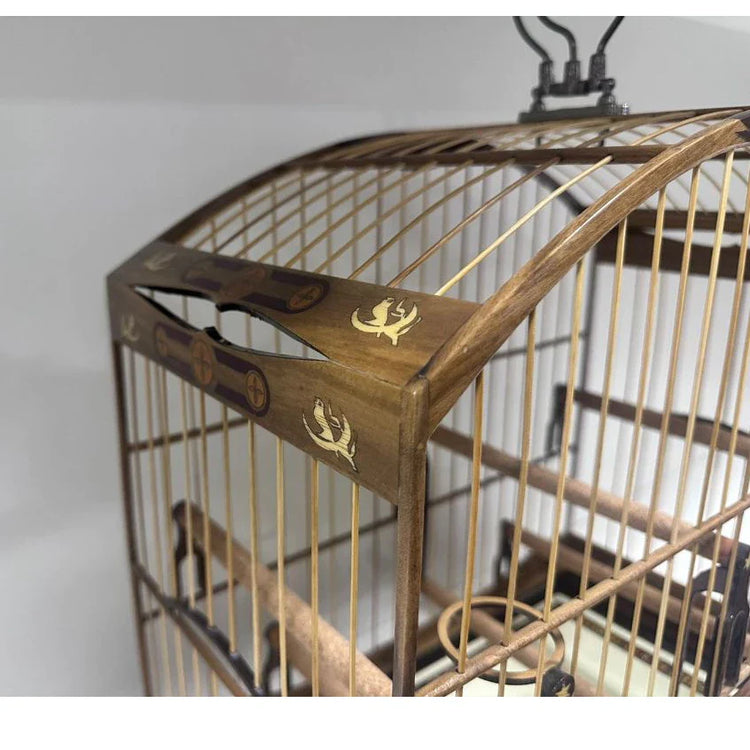 GAIOLA DE PASSEIO DE TRINCA FERRO - LUXO - MADEIRA CANELA