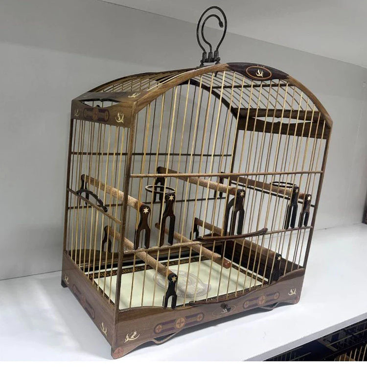 GAIOLA DE PASSEIO DE TRINCA FERRO - LUXO - MADEIRA CANELA