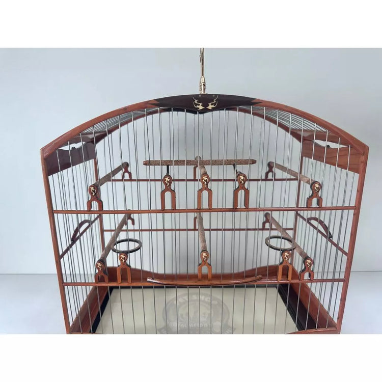 GAIOLA DE PASSEIO DE COLEIRO - LUXO - MADEIRA PEROBA