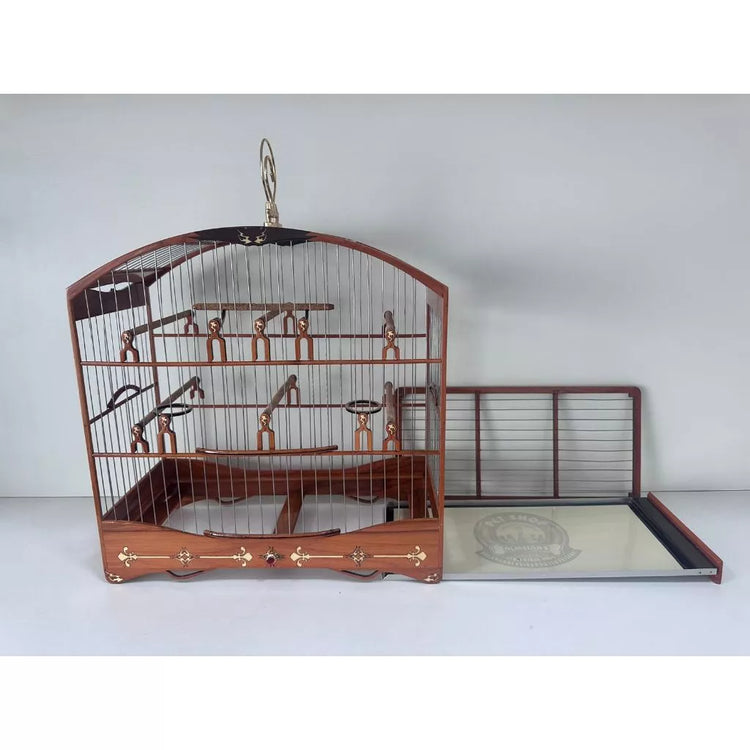 GAIOLA DE PASSEIO DE COLEIRO - LUXO - MADEIRA PEROBA