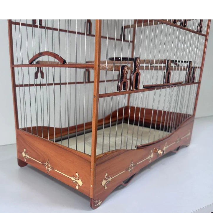 GAIOLA DE PASSEIO DE COLEIRO - LUXO - MADEIRA PEROBA