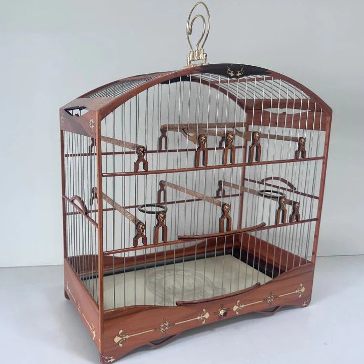 GAIOLA DE PASSEIO DE COLEIRO - LUXO - MADEIRA PEROBA