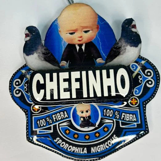 PLACA DE BAIANO P. BRANCO PERSONALIZADA EM 3D COM O NOME DO PÁSSARO