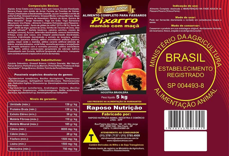 PIXARRO AROMA MAMÃO E MAÇA 500GR - LINHA NOBRE