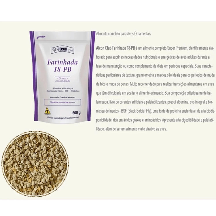Alcon Club Farinhada 18-PB 500g Super Premium Para Aves Ornamentais - 500G