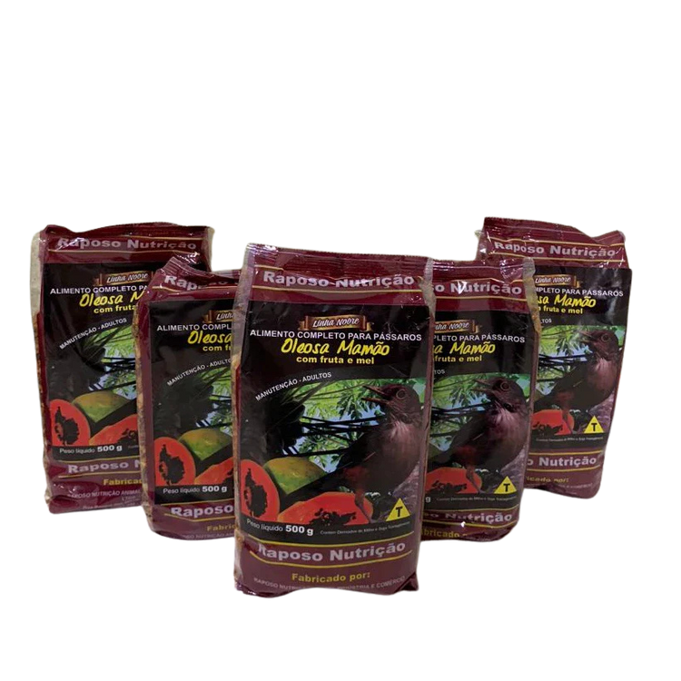 KIT C/5 OLEOSA MAMÃO 500GR - RAPOSO NUTRIÇÃO - LINHA NOBRE