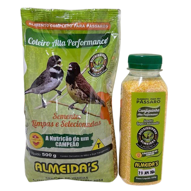 Kit - 1 Coleiro Alta Performance 500g + 1 Canjiquinha 220g