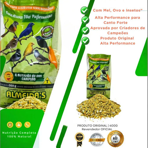 Kit Coleiro Torneio Almeidas Ração Extrusada Farinhada Canto