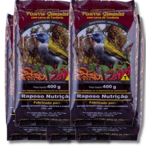 KIT - 5 PIXARRO SEMENTES COM LARVA DE TENÉBRO - 400G CADA