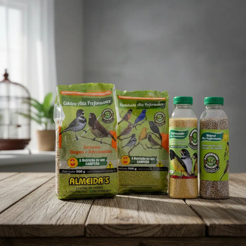 Kit Alta Performance - Coleiro, Farinhada, Grit E Extrusada