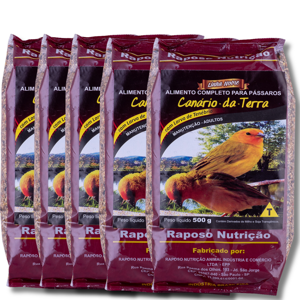 KIT - 5 MISTURAS PARA CANÁRIO DA TERRA 500G CADA