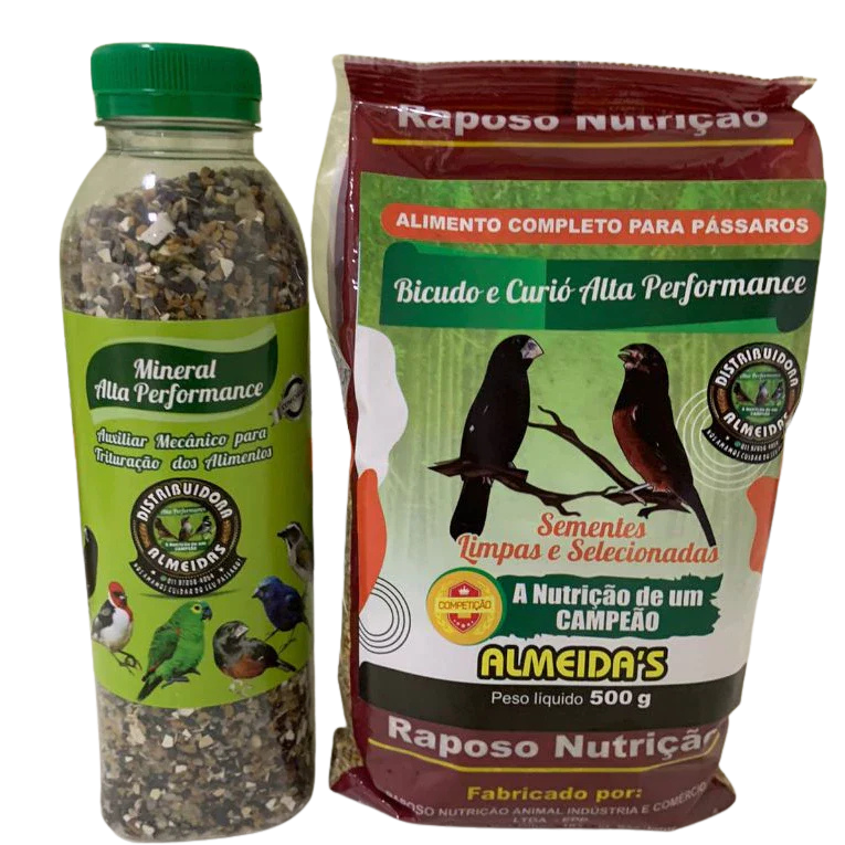 KIT - 1 BICUDO E CURIÓ ALTA PERFORMANCE + 1 GRIT MINERAL C/ CARVÃO