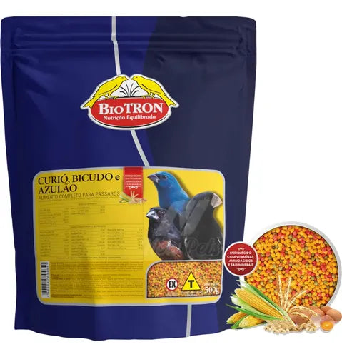 Ração Azulão Premium + Biotron Curió Bicudo | Kit Completo