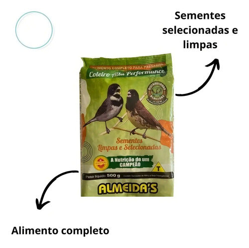 Kit Alimento Alta Performance Coleiro + Farinhada Pássaros