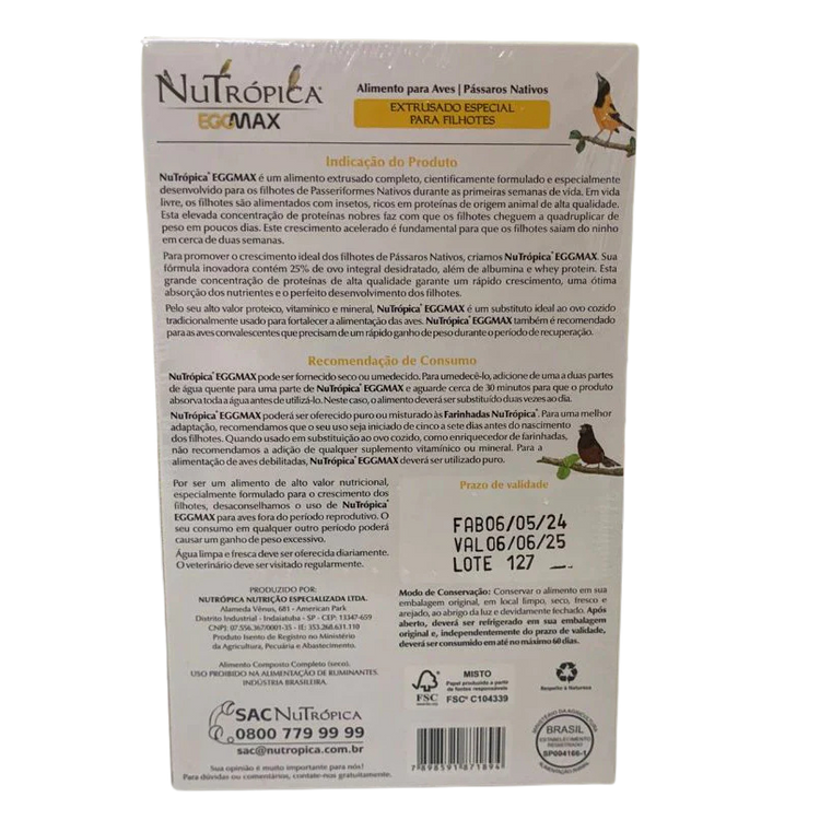 Nutrópica - Eggmax - 300g - Especial para Filhotes