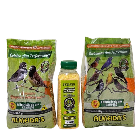 Kit ALTA PERFORMANCE - 1 coleiro, 1 farinhada e 1 canjiquinha