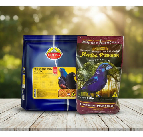 Ração Azulão Premium + Biotron Curió Bicudo | Kit Completo