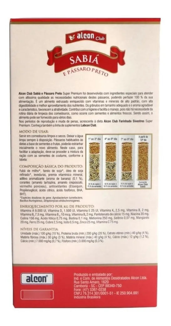 Alcon Club - SABIÁ e PÁSSARO PRETO - 500G