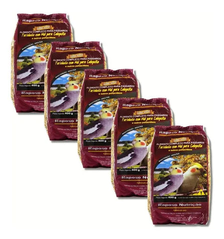 KIT - 5 FARINHADA PARA CALOPSITA COM MEL - 500G CADA