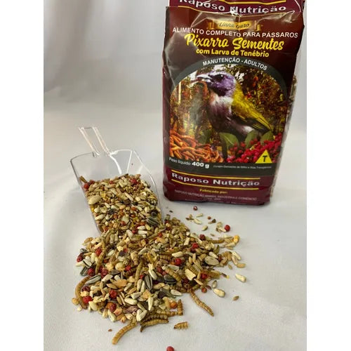 KIT - 3 PIXARRO SEMENTES COM LARVA DE TENÉBRIO C/ 400G CADA