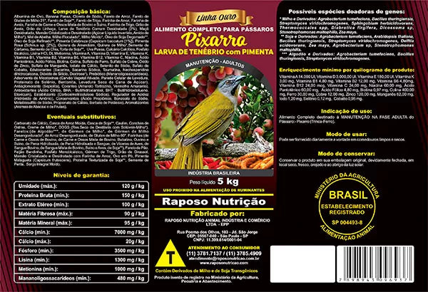 PIXARRO TENÉBRIO COM PIMENTA - 400G