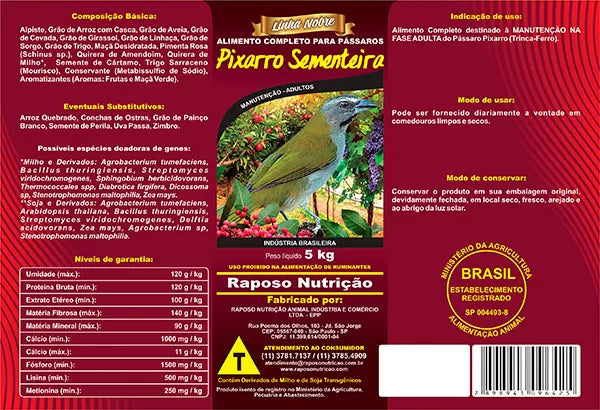 PIXARRO SEMENTEIRA 500GR - LINHA NOBRE