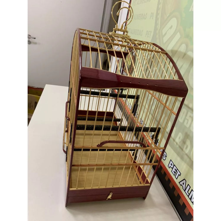 GAIOLA PASSEIO PARA TRINCA FERRO ROXINHO COM MARFIM - ACOMPANHA CAPA