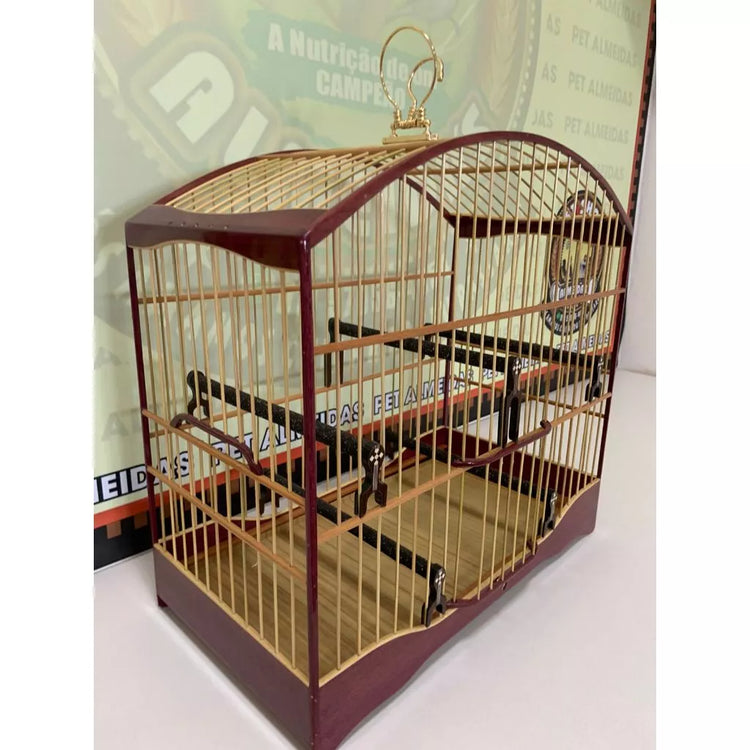 GAIOLA PASSEIO PARA TRINCA FERRO ROXINHO COM MARFIM - ACOMPANHA CAPA