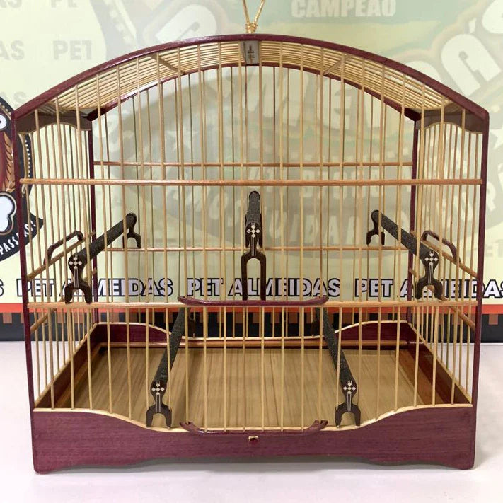 GAIOLA PASSEIO PARA TRINCA FERRO ROXINHO COM MARFIM - ACOMPANHA CAPA