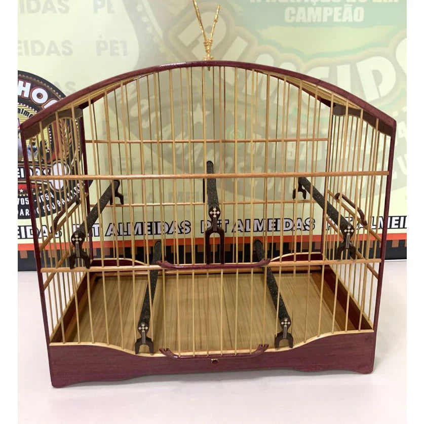 GAIOLA PASSEIO PARA TRINCA FERRO ROXINHO COM MARFIM - ACOMPANHA CAPA