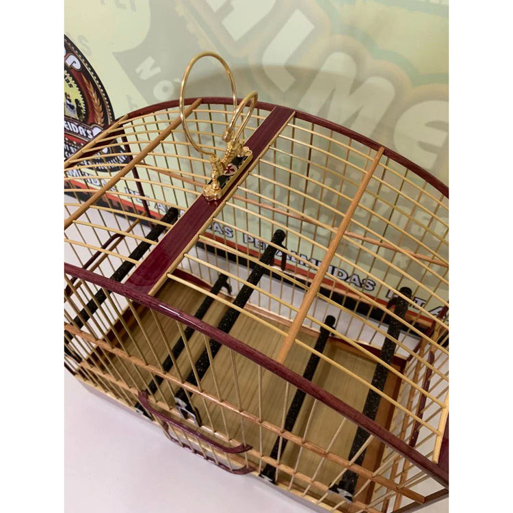 GAIOLA PASSEIO PARA TRINCA FERRO ROXINHO COM MARFIM - ACOMPANHA CAPA