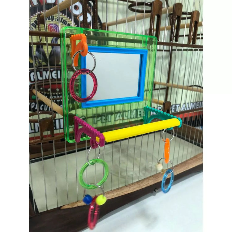 Brinquedo Espelho Multi Play Para Calopsitas Agapornis e Periquitos - Toco Tucano