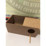 Ninho para psitacídeos em madeira