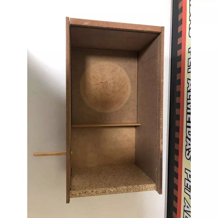 Ninho para psitacídeos em madeira