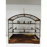 GAIOLA DE PASSEIO DE COLEIRO EM JACARANDÁ COM TALAS DE INOX C/ FUNDO FALSO