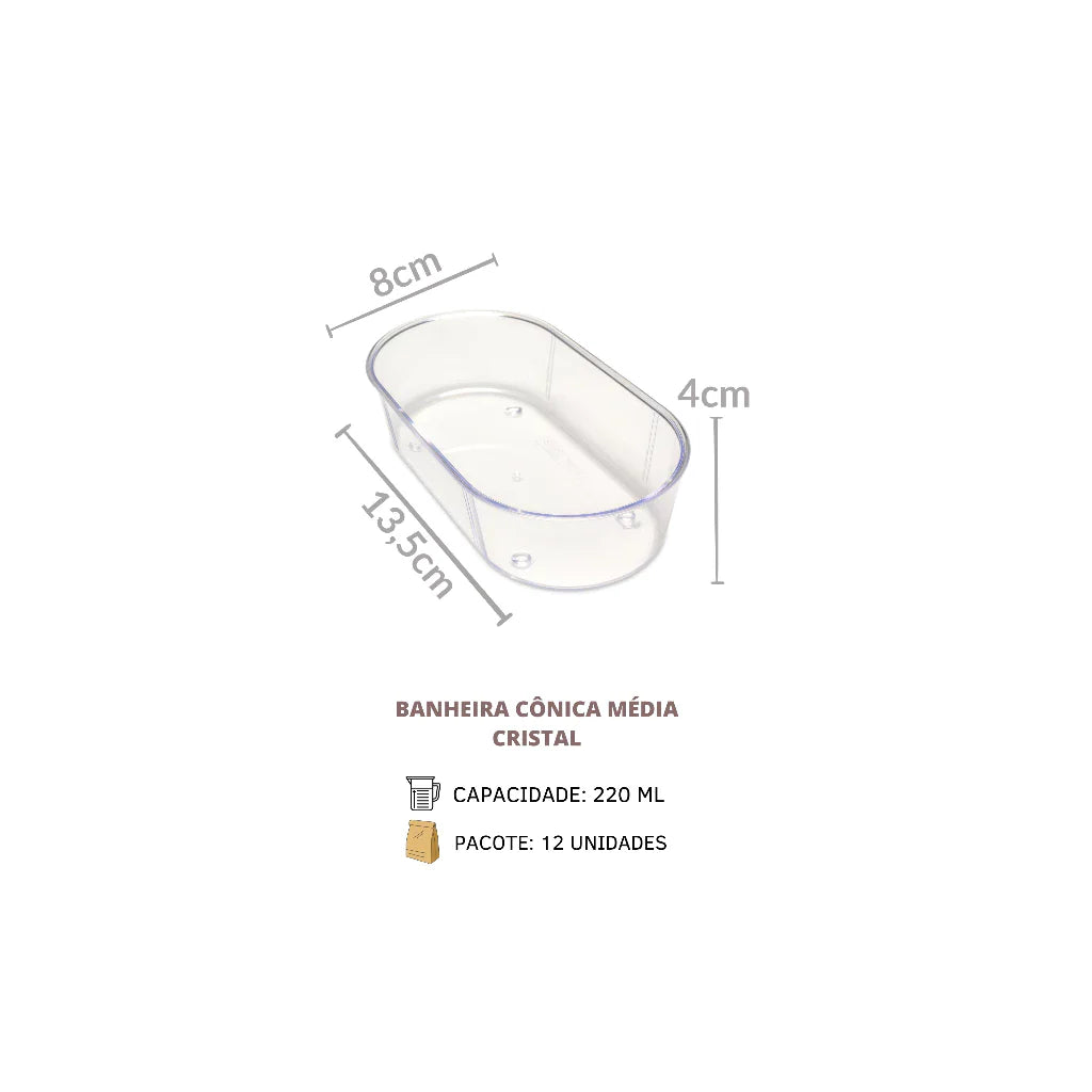 BANHEIRA MÉDIA CÔNICA CRISTAL 33