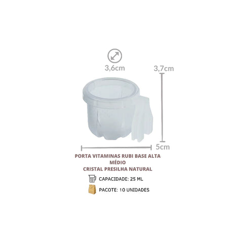 PORTA VITAMINA RUBI MÉDIO CRISTAL CÓD R2  PCT C/9