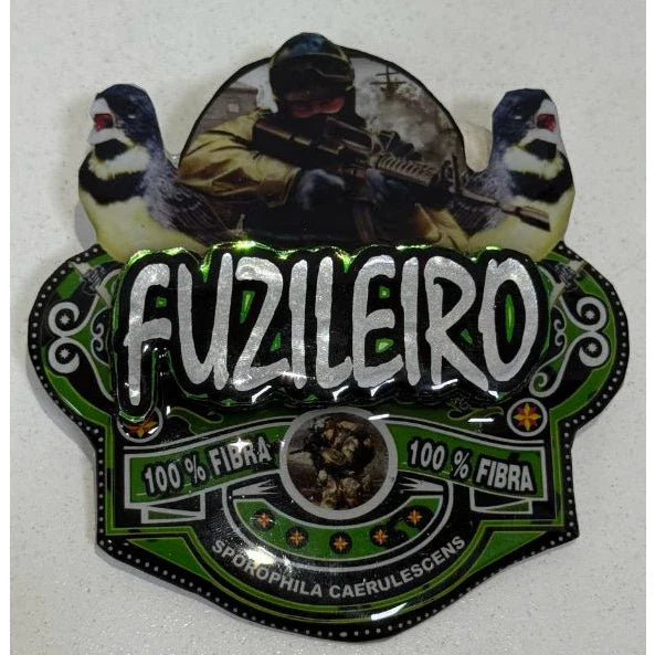 PLACA DE COLEIRO PAULISTA PERSONALIZADA EM 3D COM O NOME DO PÁSSARO